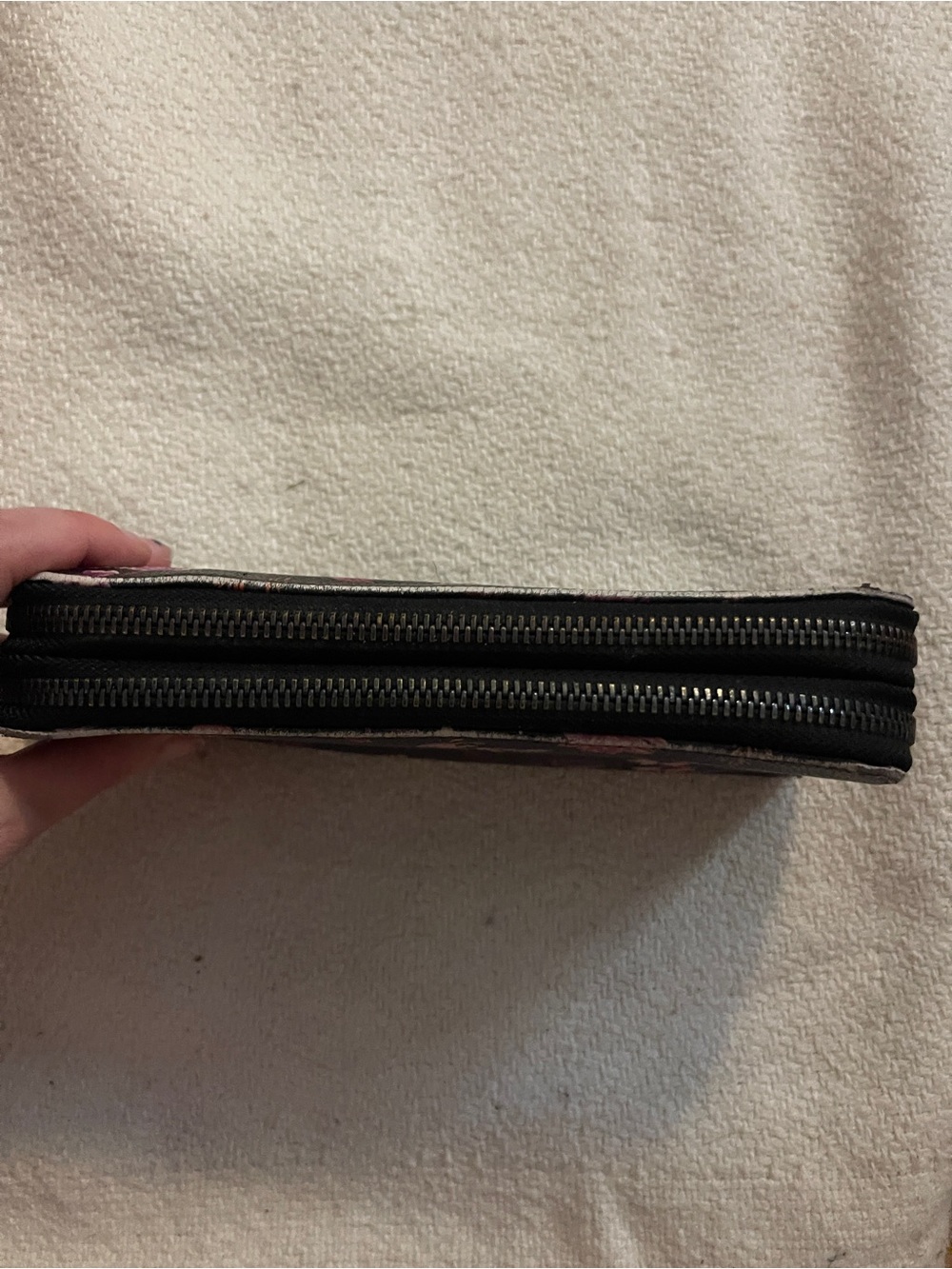A New Day - Black Floral Zip-Around Wallet - Picture 3 of 5